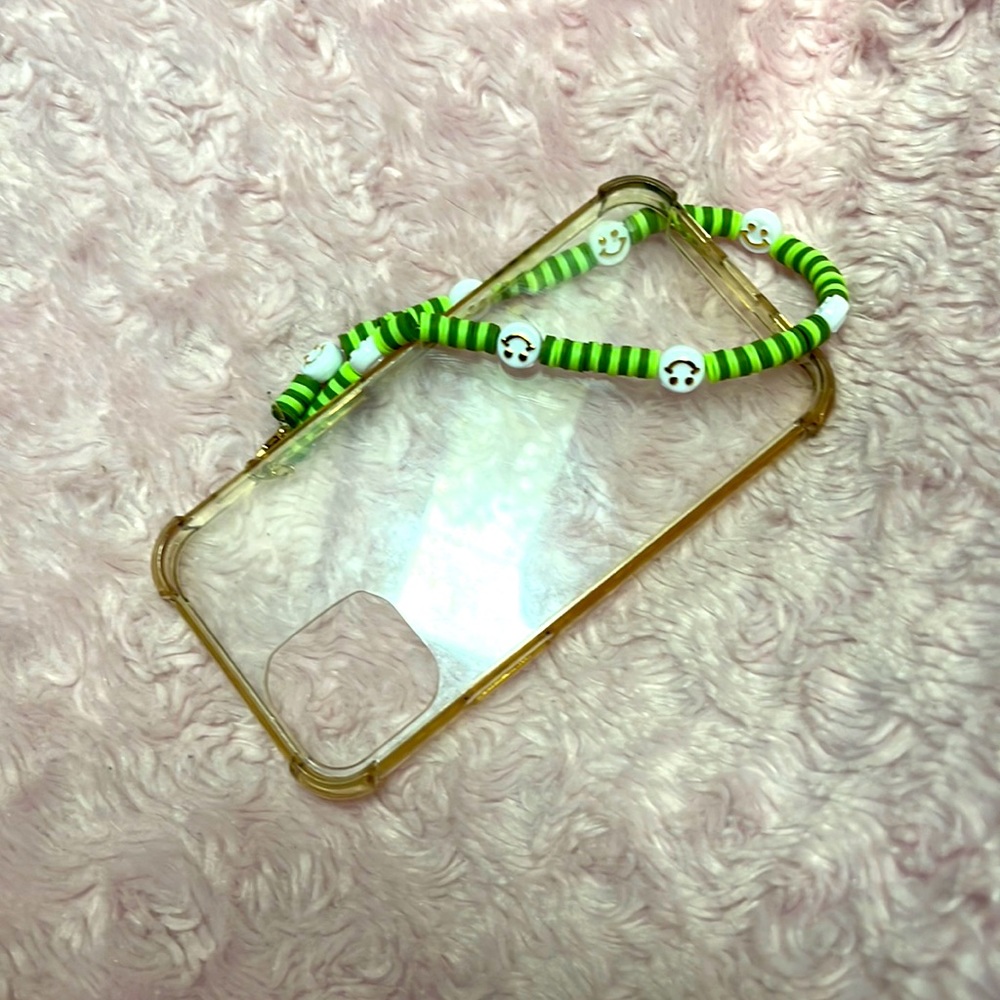 Cute two toned green phone charm/case attachment